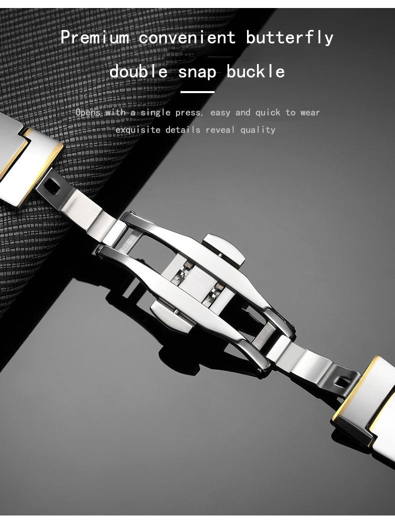 Men's Tungsten Steel Watch Business Quartz Watch Double Calendar Waterproof Ultra-thin Men's Watch In Stock