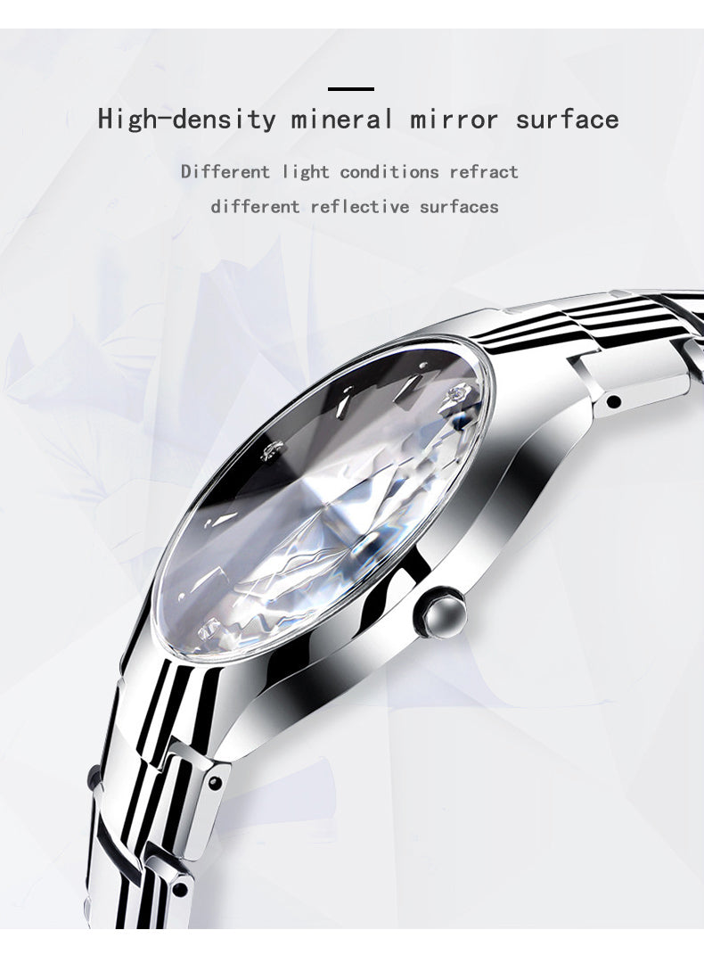 Men's Tungsten Steel Watch Business Quartz Watch Double Calendar Waterproof Ultra-thin Men's Watch In Stock